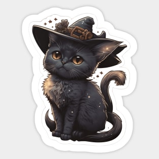 Cute little witchy cat Sticker